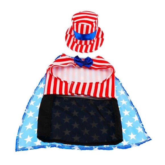 American USA Flag Pet Costume Cute Uniform Dress Up Cat Dog Cosplay Halloween - Picture 4 of 6